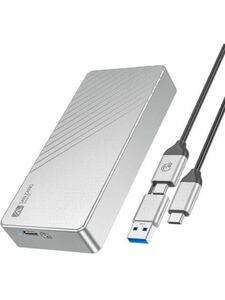 M.2 SSD 外付けケース40Gbps USB4.0 NVMe M.2 SSDケース 高放熱 ポータブル SSD外付けケース アル アルミニウム製 エンクロージャ シルバー