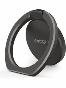 【Spigen】 スマホリング 薄型 落下防止 スタンド機能 車載ホルダー 対応 360回転 スタイルリング 360 000SR24433 (ガンメタル) ブラック