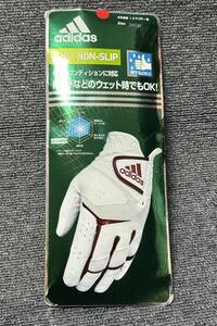 ●未使用品●adidas アディダス adifit アディフィット NON-SLIP ノンスリップ●24cm●左手用●ホワイト/レッド●