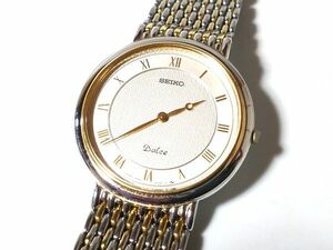 【Yi2☆】SEIKO/セイコー◇DOLCE/ドルチェ/8N40-6030/SACG003◇1988年製♂2針年差クオーツ/コンビ/美品