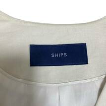 SHIPS シップス　レディース　ブルゾン　ノーカラージャケット　上着　ジャンパー　M アイボリー　ホワイト　白　ジップ_画像2