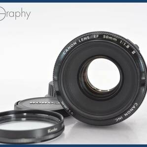 ★極上美品★ キヤノン Canon EF 50mm F1.8 II 前後キャップ&クロスフィルター付 ★完動品★同梱可 #tk2368の画像1