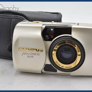 ★極上美品★ オリンパス Olympus μ mju ZOOM 105 DELUXE 38-105mm ストラップ、ソフトケース付属 同梱可 #tk2599の画像1