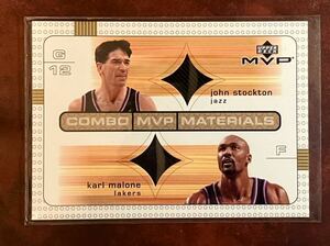 03-04 Upper Deck MVP Combo materials John Stockton Karl Malone ジャージUtah Jazz NBA カード