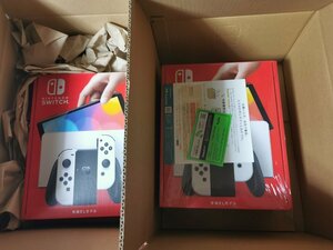 【送料無料】Nintendo Switch(有機ELモデル) Joy-Con(L)/(R) ホワイト　ニンテンドースイッチ　本体　2台セット【新品未開封】★