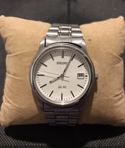 Seiko Quartz SQ50 7N42-9A10 デイト クォーツ 腕時計 オリジナルブレス　 