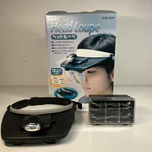1円〜 Kenko ヘッドルーペ KHD-50N 拡大鏡 メガネの上から 交換レンズ4枚 1.2倍〜3.5倍 ルーペ メガネ LEDライト付き 動作未確認