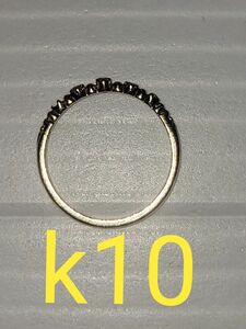 ノジェスダイヤリングK10 0.02ct　約3号, 13.7mm　ジャンク品　指輪