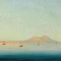 【真作】【WISH】ジローラモ・ジャンニ Girolamo Gianni「VIEW OF NAPLES」油彩 50号大 大作 ◆19世紀絵画 ナポリ風景貴重作　 #24012125_画像5