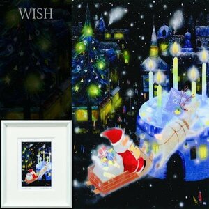 【真作】【WISH】吉岡浩太郎「聖夜」クリスタルプリント 直筆サイン クリスマス 　　〇師:香月泰男・高木春太郎 山口県出身 #23123640