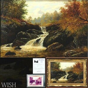 【真作】【WISH】ウィリアム・メラー William Mellor「スキャンダル川」油彩 20号大 1895年作 証明書付 ◆19世紀絵画大型名画　#24022597
