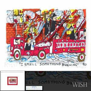 【真作】【WISH】ジェームス・リジィ James Rizzi「I SMELL SOMETHING BURNING」3Dシルクスクリーン 1990年作 直筆サイン #24022257