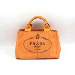 ★PRADA プラダ BN2439 カナパ キャンバス ハンドバッグ トートバッグ レディース オレンジ系