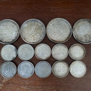1964年 昭和39年 東京オリンピック 1000円銀貨 千円 五輪 記念硬貨100円