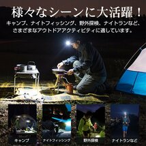 ヘッドライト 超高輝度 5200ルーメン LED センサー感応 角度調整 防水防塵 充電式 軽量 防滑 作業灯 懐中電灯 キャンプ 登山 釣り_画像10