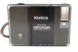 【動作良好品★】シャッターOK！フラッシュOK！コニカ KONICA AUTO FOCUS RECORDER レコーダー ブラック 24mm F4 コンパクトカメラ #M10216