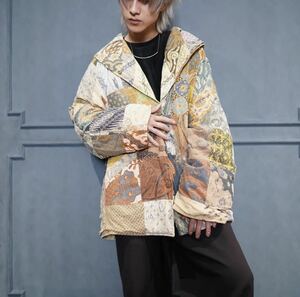 USA VINTAGE CHICO'S DESIGN PATCHWORK DESIGN BIG SHAWL JACKET/アメリカ古着パッチワークデザインビッグショールジャケット