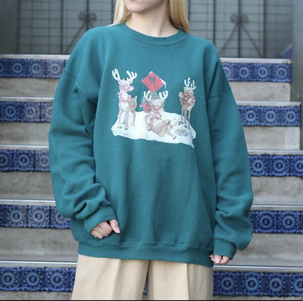 USA VINTAGE REINDEER DESIGN SWEAT SHIRT/アメリカ古着トナカイデザインスウェット