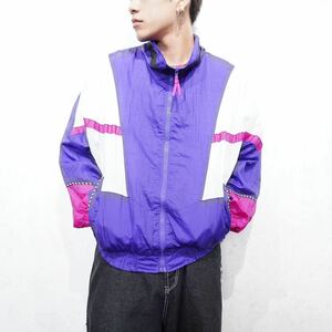 USA VINTAGE Atlantic beach MULTI COLOR DESIGN ZIP UP BLOUSON/アメリカ古着マルチカラーデザインジップアップブルゾン