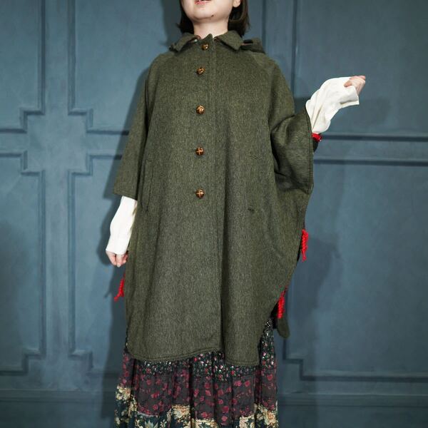 EU VINTAGE WOOL DESIGN CAPE COAT/ヨーロッパ古着ウールデザインケープコート