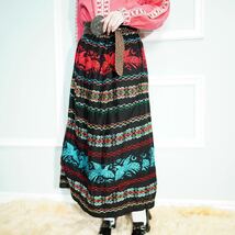 *SPECIAL ITEM* USA VINTAGE HAND MADE EMBROIDERY DESIGN WOOL LONG SKIRT/アメリカ古着ハンドメイド刺繍デザインウールロングスカート_画像1