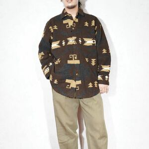 USA VINTAGE MUSKOKA NATIVE PATTERNED FLEECE JACKET/アメリカ古着ネイティブ柄フリースジャケット