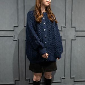 EU VINTAGE CABLE DESIGN MOHAIR KNIT ONE PIECE/ヨーロッパ古着ケーブルデザインニットワンピース