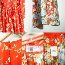 70's USA VINTAGE FLOWER PATTERNED BELTED LONG DRESS ONE PIECE/70年代アメリカ古着花柄ベルテッドロングドレスワンピース_画像10