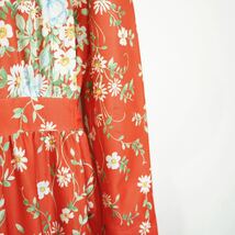 70's USA VINTAGE FLOWER PATTERNED BELTED LONG DRESS ONE PIECE/70年代アメリカ古着花柄ベルテッドロングドレスワンピース_画像9