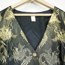 EU VINTAGE EMBROIDERY JACQUARD DESIGN GILLET VEST/ヨーロッパ古着ジャガード刺繍デザインジレベスト_画像6