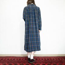 USA VINTAGE CHECK PATTERNED LACE DESIGN ONE PIECE/アメリカ古着チェック柄レースデザインワンピース_画像3