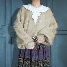 *SPECIAL ITEM* EU VINTAGE PEARL BUTTON DESIGN MOHAIR KNIT CARDIGAN/ヨーロッパ古着パールボタンデザインモヘアニットカーディガン_画像1