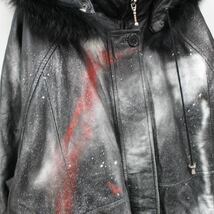 *SPECIAL ITEM* USA VINTAGE KOMITOR PAINT DESIGN LEATHER MODS COAT/アメリカ古着ペイントデザインレザーモッズコート_画像8