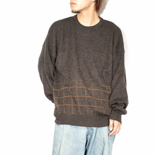 EU VINTAGE Angelo Litrico PATTERNED DESIGN KNIT/ヨーロッパ古着柄デザインニット