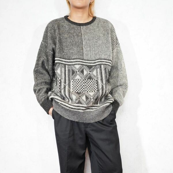 EU VINTAGE WALBUSCH ICELANDIC DESIGN KNIT MADE IN ICELAND/ヨーロッパ古着アイスランディックデザインニット