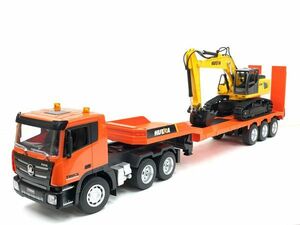 [ radio-controller .2 pcs. set . super-discount!]BIG size total length 715mm 2.4GHz 1/24 scale large heavy equipment forwarding trailer & power shovel radio-controller set 