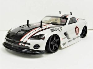 ☆ターボ機能付き☆ 2.4GHz 1/10 ドリフトラジコンカー ダッヂバイパー タイプ 白【塗装済み完成品・フルセット】