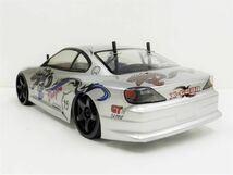 ☆ターボ機能付き☆ 2.4GHz 1/10 ドリフトラジコンカー ニッサン Ｓ15 シルビア タイプ 銀/青【塗装済み完成品・フルセット】_画像4