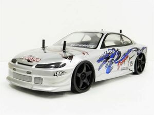 * turbo with function * 2.4GHz 1/10 drift radio controlled car Nissan S15 Silvia type silver / blue [ has painted final product * full set ]