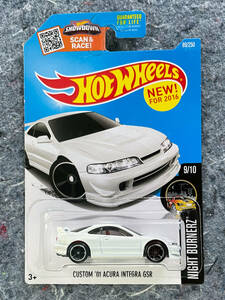 Hot Wheels 2016 Custom '01 Acura Integra GSR ホットウィール アキュラ ホンダ インテグラ USDM JDM USカード 白 ホワイト