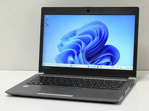 ★1円スタート 軽量モバイル第7世代Core i5 dynabook R63/J Core i5 7300U 2.6GHz/8GB/SSD256GB/WiFi/WIN11/WebCam/13.3HD