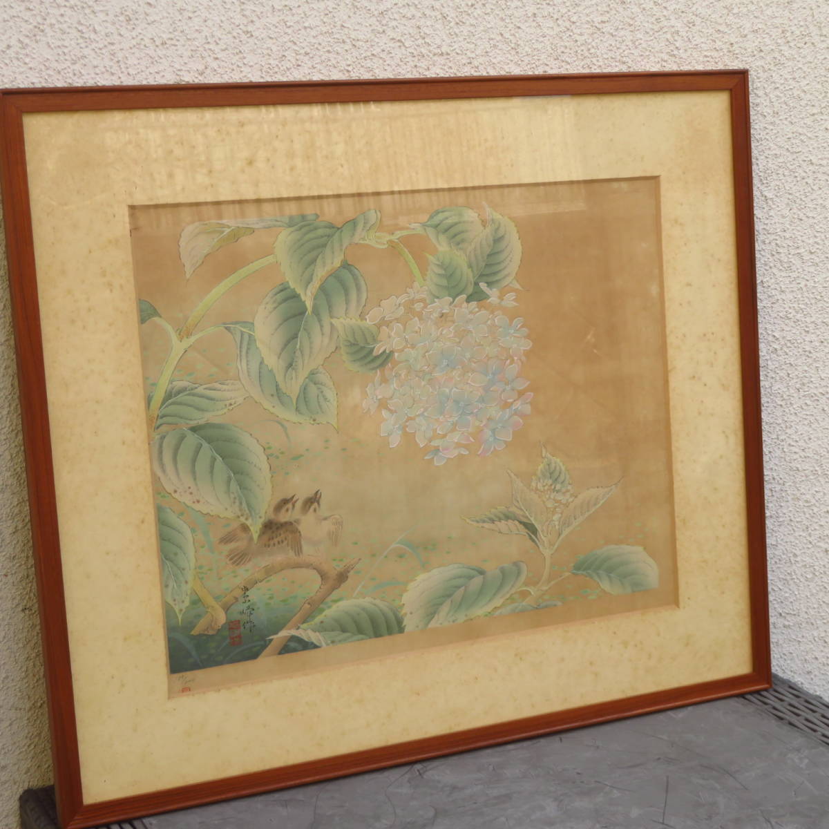 真作保証 アート作品【 花鳥画 / 榊原紫峰 】版画 限定200部 絵画 美術品 芸術品 骨董品 古美術品 タトウ箱 横74×縦62.5, 美術品, 版画, 石版画, リトグラフ