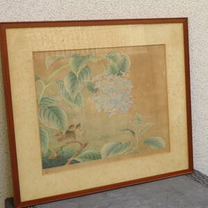 Art hand Auction 真作保証 アート作品【 花鳥画 / 榊原紫峰 】版画 限定200部 絵画 美術品 芸術品 骨董品 古美術品 タトウ箱 横74×縦62.5, 美術品, 版画, 石版画, リトグラフ