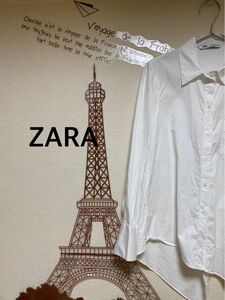 ZARA 裾変形デザイン白シャツ