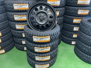 トーヨーオープンカントリーRT155/65R14新品アルミ4本セットケイフィネスD12マッドブラック送料無料