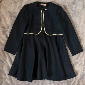 フォーマル スーツ セット 130cm 子供服 女の子 長袖 無地 ブラック ボレロ ジャンパースカート