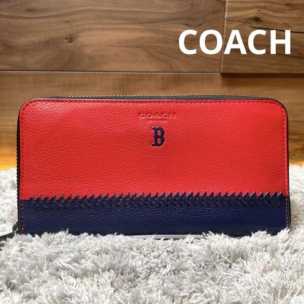 COACH コーチ 長財布 レザー ラウンドファスナー