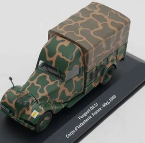 ★レトロ★Ixo 1:43 プジョー DK 5J プジョートラック 第二次世界大戦フ ランス軍用車両 合金車モデル 0533