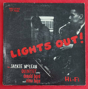 US Prestige PRLP 7035 オリジナル LIGHTS OUT / The Jackie Mclean Quintet NYC/DG/RVG
