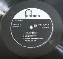 極美! UK Fontana MONO TFL 5035 オリジナル MILESTONES / Miles Davis MAT: 1L1/2L1_画像8